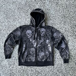Club Chaos Hoodie Mens Medium Black Full Zip Jesse Pinkman Grunge Street Y2K